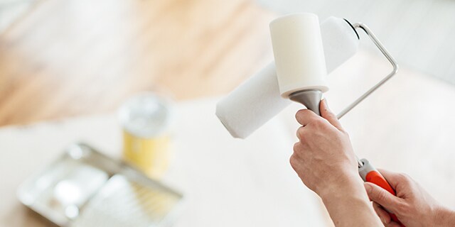Lint rolling a paint roller.